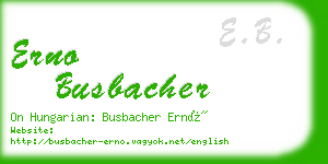 erno busbacher business card